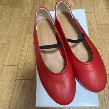 SLOBE IENA 가죽 밸리 슈즈 RED