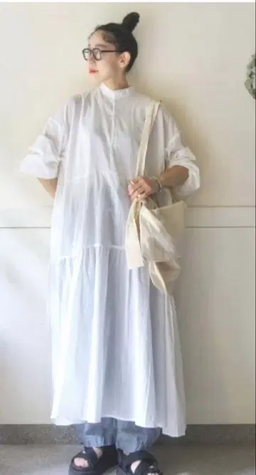 저널 스탠다드 luxe 캠브릭 티어드 원피스 화이트