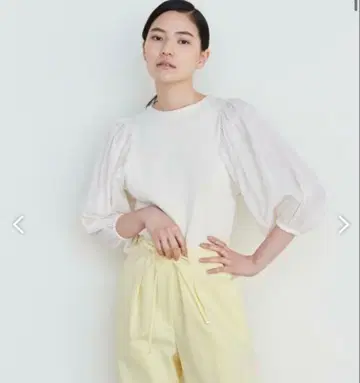 Ballsey 재료 콤비 퍼프 슬리브 풀오버