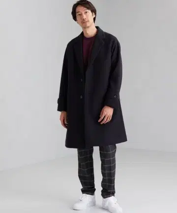 컨디션 최상 그린라벨 체스터 코트 네이비 L