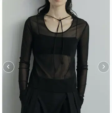 안누크 anuke 2way Sheer Tops 시어 탑 블랙