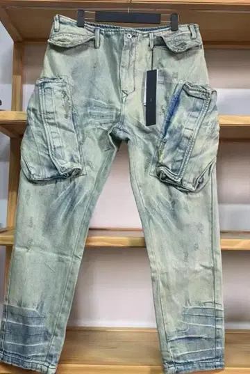 Julius Indigo Damage Denim Cargo Pants 2