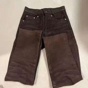 Schott 브라운 가죽 팬츠 28