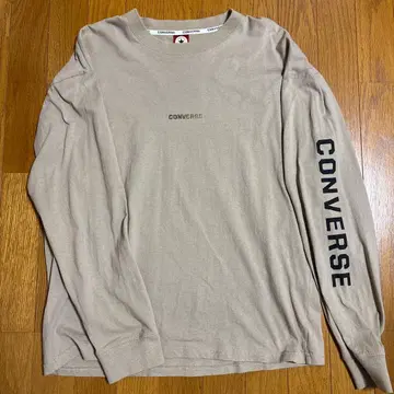 CONVERSE 베이지 긴팔 티셔츠 L