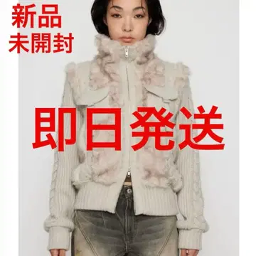 [즉시 발송] 라그아젬 CABLE KNIT FAUX FUR 블루종