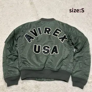 [새상품급] AVIREX MA-1 아치 로고 플라이트 여성용 S 카키