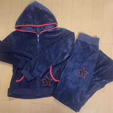 PLAYBOY BUNNY 저리 셋업 벨로아 네이비 x 레드