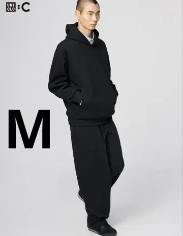 UNIQLO C 맨투맨 와이드 팬츠 긴 길이 M 사이즈 블랙