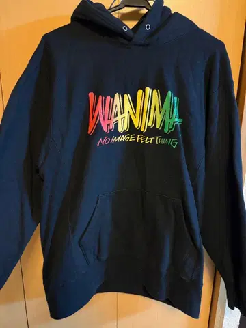 레어 WANIMA 후드 부착 후드티 블랙