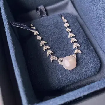 apm Monaco 실버 925 잎 디자인 목걸이 진주 포함