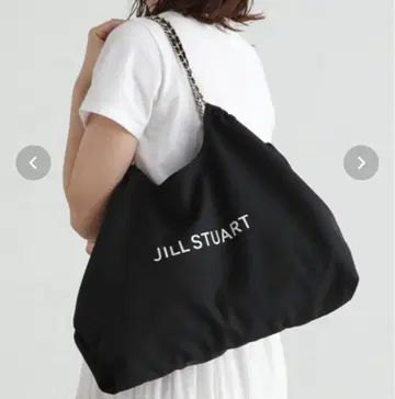 JILL STUART 블랙 체인 로고 토트백