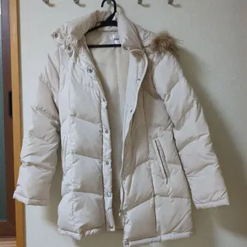 후드 부착 다운 자켓 베이지 154~162cm