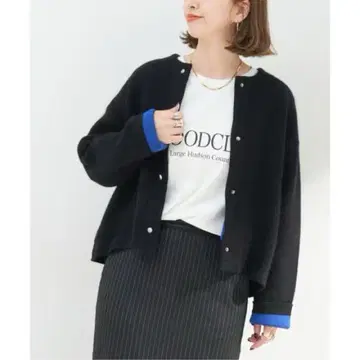 B.C STOCK 2층 스무스 편직 블루종 니트