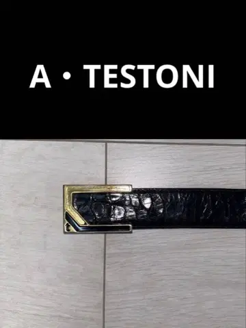 a.testoni 아 테스토니 벨트 천연 가죽 가죽 블랙