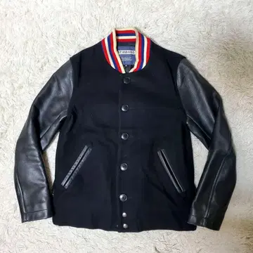 새상품급 STANDARD 서더비 리그 바시티 자켓 가죽 소매 슬릿 42