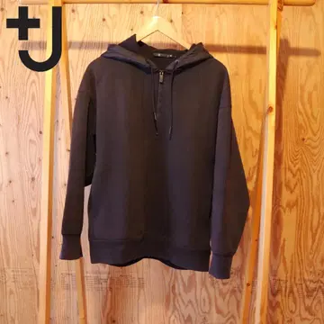 UNIQLO 유니클로 +J 질 샌더 드라이 맨투맨 하프 지퍼 후드티