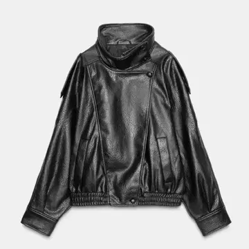 인기 ZARA 페이크 레더 자켓 블랙 S 사이즈 해외 걸