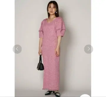 릴리 브라운 프릴 반팔 티셔츠 원피스 결혼식 참석 경사