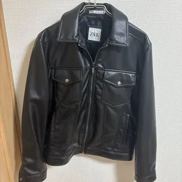 ZARA 블랙 가죽 자켓