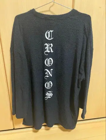 CRONOS 블랙 칠부 긴팔 티셔츠 셔츠 플리스 크로노스