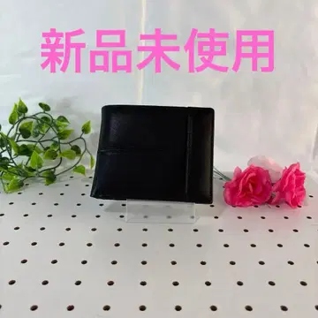 블랙 가죽 접이식 지갑 미사용 새상품