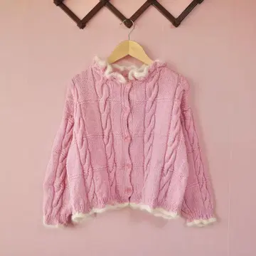 Vintage Pink Cable Knit Cardigan