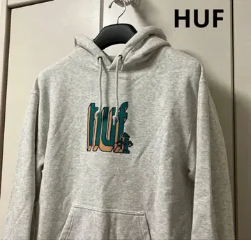 HUF 하프 가슴 로고 후드티 풀오버 남성용 L