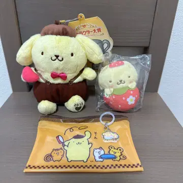 산리오 폼폼푸딩 봉제 인형 키링 파우치 캡슐 토이