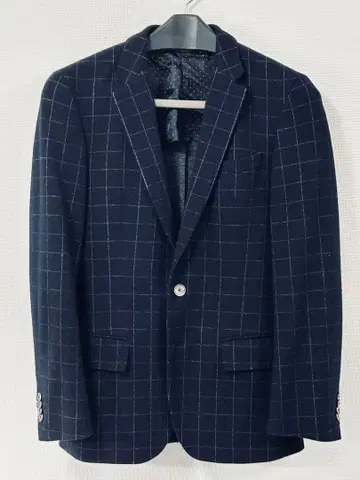 HUGO BOSS 다크 네이비 기모 윈도우펜 테일러드