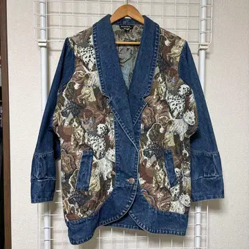 데님 자켓 자수 개 애니멀 구제 의류