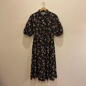 로이스크레용 꽃무늬 셔츠 원피스