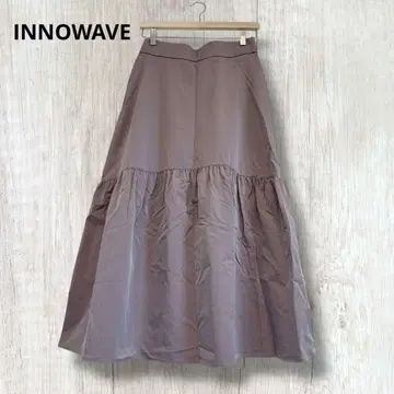 [이노웨이브] 나일론 플레어 스커트 롱 기장 보라색 빅 사이즈 LL
