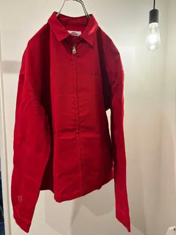 AYAMO 콜라보 Dickies 빨간색 바시티 자켓