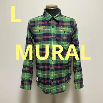 MURAL 플란넬 체크 무늬 긴팔 셔츠
