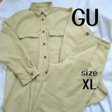 GU 지유 코듀로이 셋업 상하의 세트 그린 XL