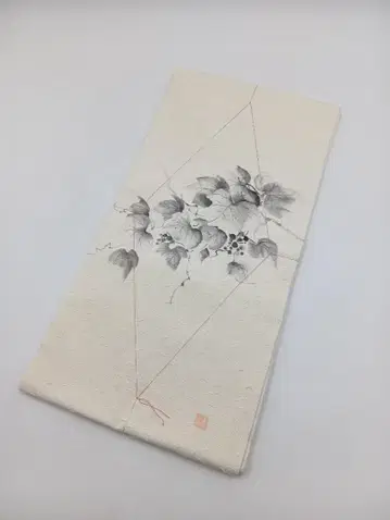 [ 미사용 ] 히게 오비 나고야 오비 화이트 기모노 일본 의류
