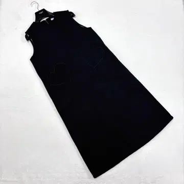 [ I'm. ] 하트 본딩 원피스 블랙 오버롤 스커트