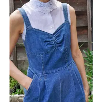 [ leur logette ] 11oz 살로펫 데님 오버롤 턱