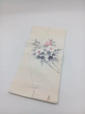 [ 미사용 ] 히게 오비 나고야 오비 작가 물건 화이트 기모노 일본 의류