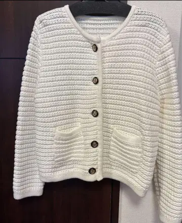 fano studios 가디건 니트 트위드 노카라