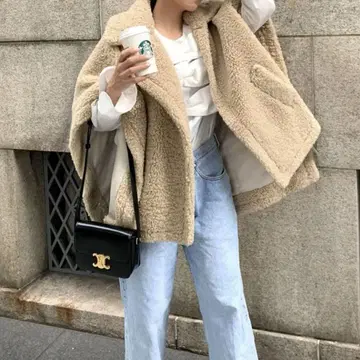 [ anana ] 새상품급 보아 케이프 자켓 테디 판초 코트 아우터