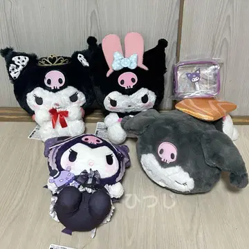 산리오 쿠로미 5종 세트 BIG 봉제 인형 귀여운 문구 클리어 파우치