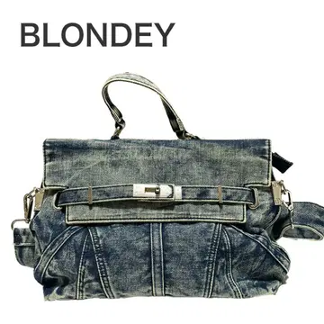 새상품급 BLONDEY 데님 핸드 숄더 백 블루 HANDBAG