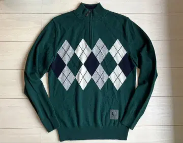 DUNLOP 던롭 캐시미어 100% 남성용 아가일 무늬 절개 니트