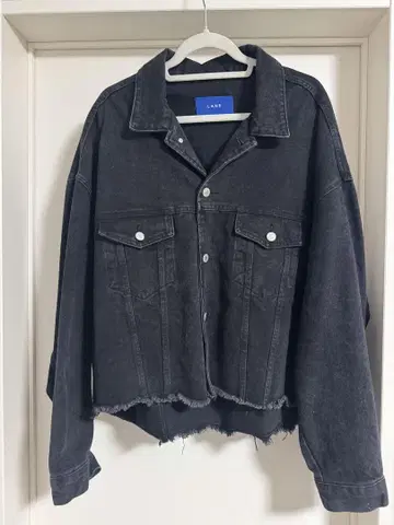 LANE 블랙 데님 자켓 오버 사이즈