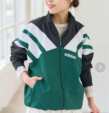 adidas 트랙탑 집업 자켓 그린/블랙/화이트