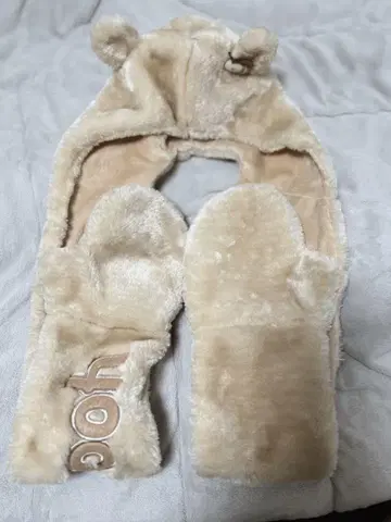 푸우 장갑 머플러 포함 팬 캡
