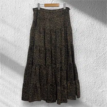 LAURENCE BRAS 애니멀 티어드 롱 플레어 스커트