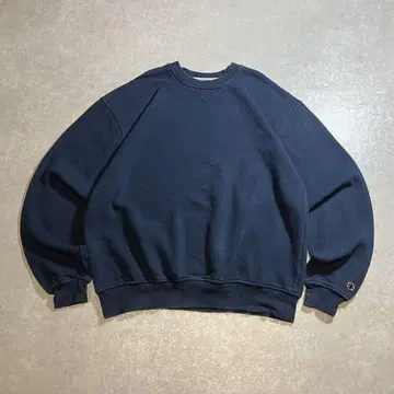 Champion 앞V 맨투맨 무지 네이비 챔피온