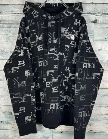 THE NORTH FACE 자수 올 로고 무늬 후드티 M 사이즈 블랙
